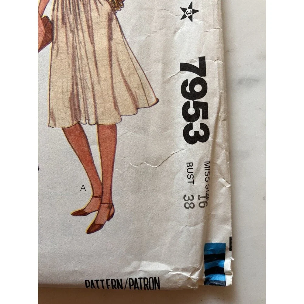 Vintage McCalls‎ Pattern 7953 Unlined Jacket Pullover Dress Made for You Size 16